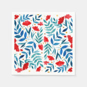 Serviette En Papier Jardin magique - rouge et turquoise (Devant)