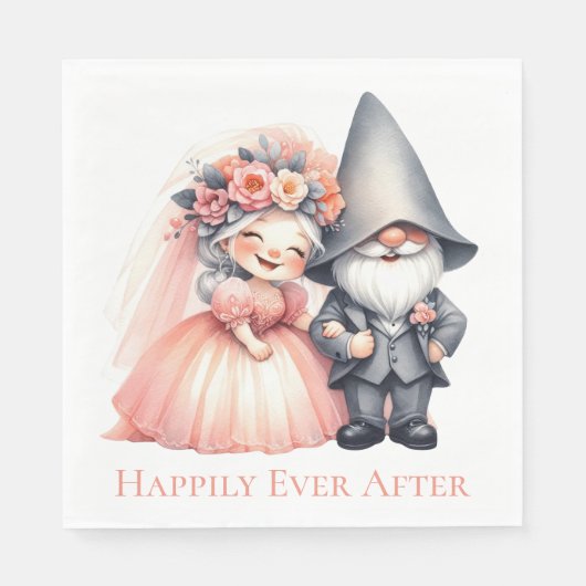 Serviette En Papier Jardin mignon Gnome Woodland Mariage d'été (Devant)