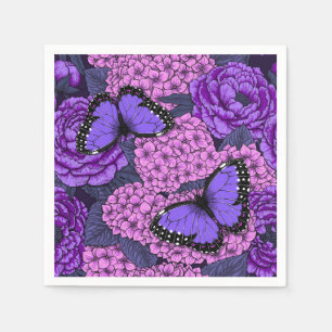 Serviette En Papier Jardin morpho bleu 2