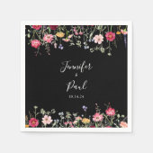 Serviette En Papier Jardin Multicolor Fleur sauvage Mariage Napkin (Devant)