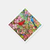 Serviette En Papier Jardin Oiseaux sauvages en Dogwood Papier serviett (Coin)