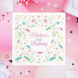 Serviette En Papier Jardin papillon blanc fantaisiste Anniversaire des