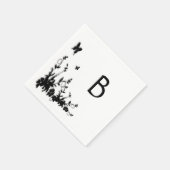Serviette En Papier Jardin papillon initial (Coin)