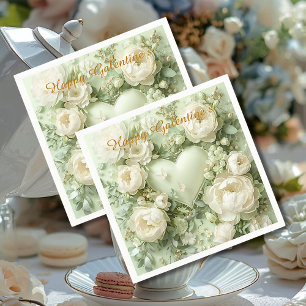 Serviette En Papier Jardin papillon Rococo Galentine Élégance florale