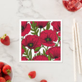 Serviette En Papier Jardin Red Poppy 2 (En situation)
