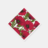 Serviette En Papier Jardin Red Poppy 2 (Coin)