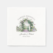 Serviette En Papier Jardin romantique Mariage Floral Arch Fontaine (Devant)