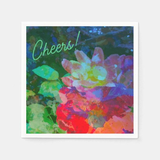 Serviette En Papier Jardin rose (Devant)