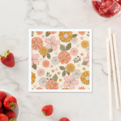 Serviette En Papier Jardin rose et orange Motif (En situation)
