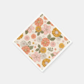 Serviette En Papier Jardin rose et orange Motif (Coin)