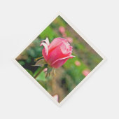 Serviette En Papier Jardin rose rose (Coin)