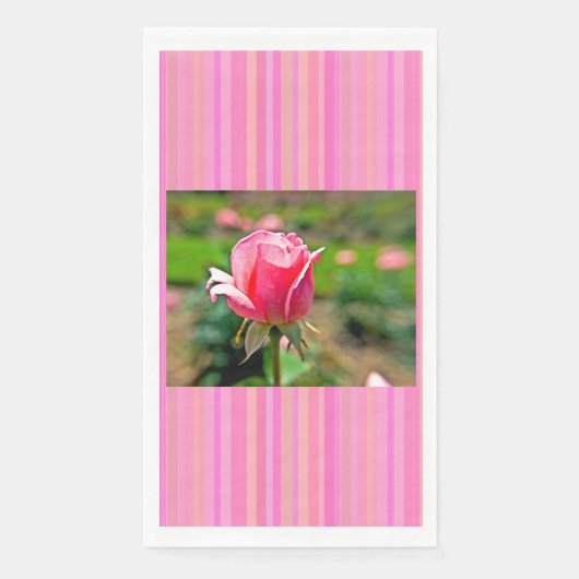 Serviette En Papier Jardin rose rose (Devant)
