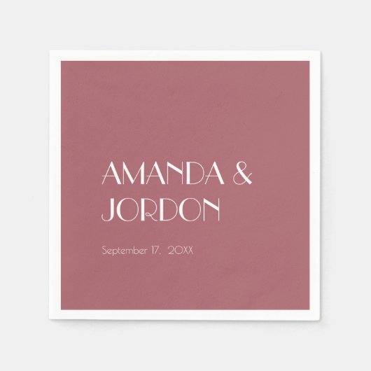Serviette En Papier Jardin rose | Rose foncé Cocktail Mariage Napktail (Devant)