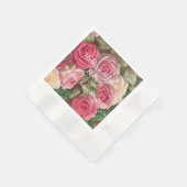 Serviette En Papier Jardin Rose victorien - Bouquet Mariage (Coin)