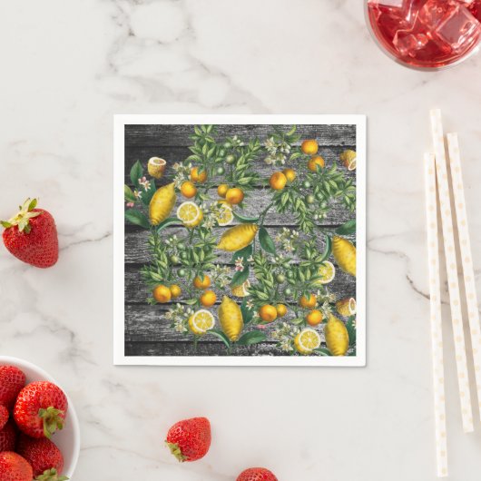 Serviette En Papier Jardin rustique d'agrumes (En situation)