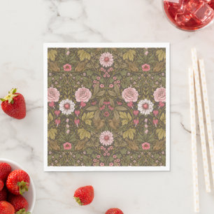 Serviette En Papier Jardin sauvage sur café brun