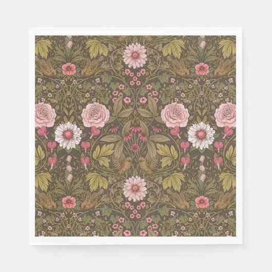 Serviette En Papier Jardin sauvage sur café brun (Devant)