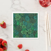 Serviette En Papier Jardin succulent en vert (En situation)