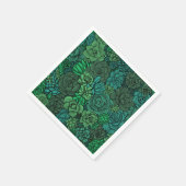Serviette En Papier Jardin succulent en vert (Coin)