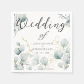 Serviette En Papier Jardin vert à fleurs d'eucalyptus (Devant)