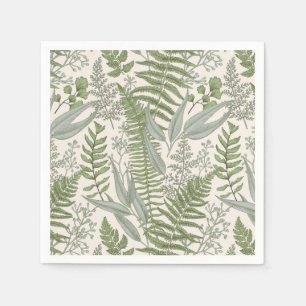 Serviette En Papier Jardin vert fleuri