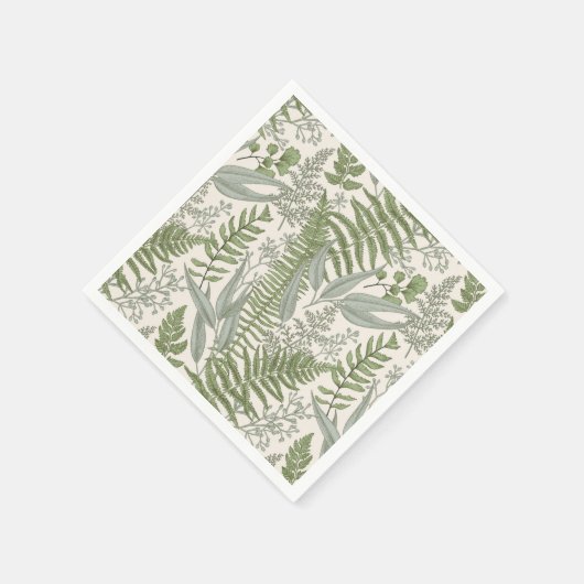 Serviette En Papier Jardin vert fleuri (Coin)