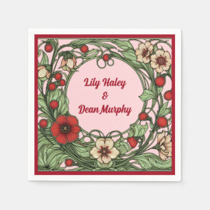 Serviette En Papier Jardin vintage Art nouveau Mariage
