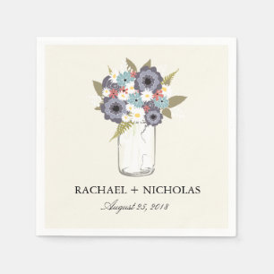 Serviette En Papier Jardin vintage Mason Jar   Mariage
