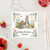 Serviette En Papier Jardin Whimsical Bunny Garçon Anniversaire Bash (En situation)