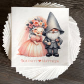 Serviette En Papier Jardin Whimsical Gnome Bois Orange Mariage
