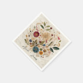 Serviette En Papier Jardin Whimsical Pressé Fleurs Mariage bohème (Coin)