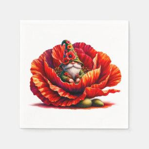 Serviette En Papier Jardin Whimsical Watercolor Gnome