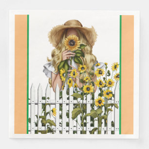 Serviette En Papier Jardinier de campagne d'automne 