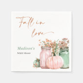 Serviette En Papier Jars Floraux de Citrouille pour Tomber Amoureux Cé (Devant)