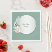 Serviette En Papier Jasmine Floral Green Geometric Wedding Party (En situation)