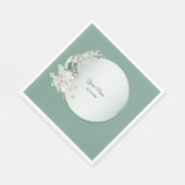 Serviette En Papier Jasmine Floral Green Geometric Wedding Party (Coin)