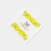 Serviette En Papier Jaune Aquarelle Daffodiles 50e fête d'anniversaire (Coin)