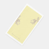 Serviette En Papier Jaune Beurré Chinoiserie (Coin)