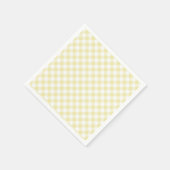 Serviette En Papier Jaune beurre Gingham Rétro (Coin)