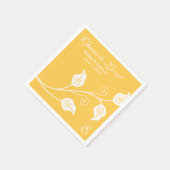 Serviette En Papier Jaune blanc encourage à aimer Mariage personnalisé (Coin)
