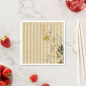 Serviette En Papier Jaune Blanc Fruit En vichy Plaid Farmhouse (En situation)