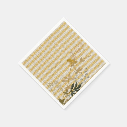 Serviette En Papier Jaune Blanc Fruit En vichy Plaid Farmhouse (Coin)