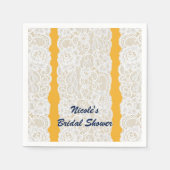 Serviette En Papier Jaune & Blanche Lace Lumineuse Élégante Parti Rust (Devant)