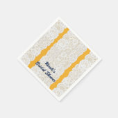 Serviette En Papier Jaune & Blanche Lace Lumineuse Élégante Parti Rust (Coin)