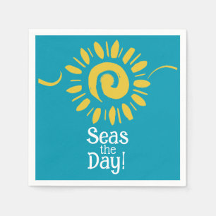 Serviette En Papier Jaune Bleu Jaune Plage Blanc Jaune Jour Cocktail