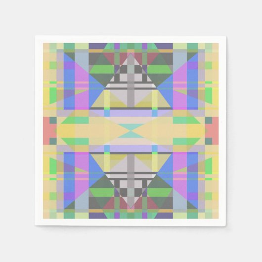 Serviette En Papier Jaune bleu violet géométrique (Devant)