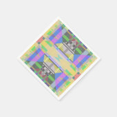 Serviette En Papier Jaune bleu violet géométrique (Coin)