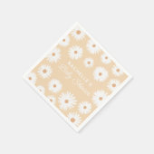 Serviette En Papier Jaune Boho Daisy Floral Girl Baby shower (Coin)