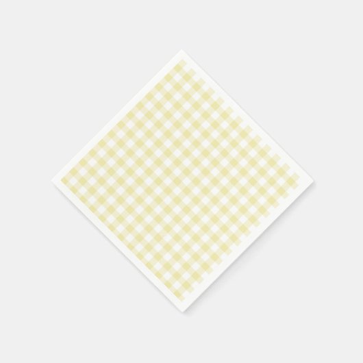 Serviette En Papier Jaune boutonneau gingham classique (Coin)