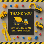 Serviette En Papier Jaune ciment noir Camion d'anniversaire pour enfan